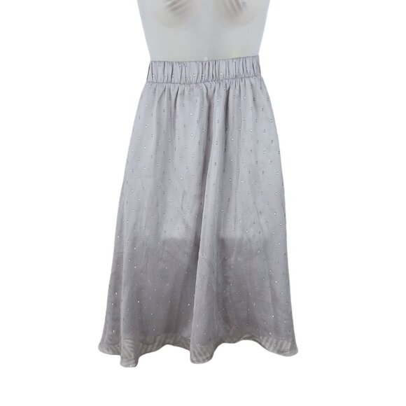 Marybelle Flare Midi Skirt Plus Size 2X 18/20 Elastic Waist Pull On Silver Grey - Picture 3 of 8